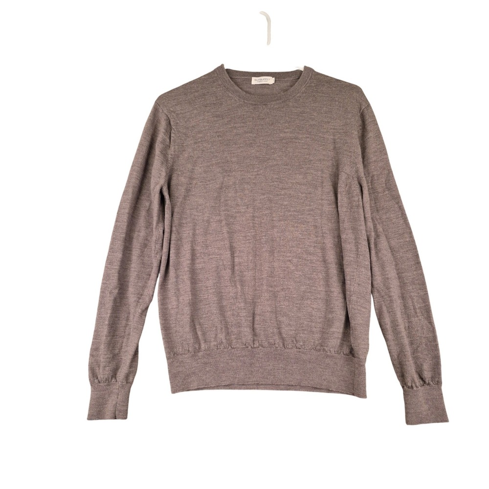 Suitsupply Mens Merino Wool Crewneck Sweater Ligth Brown Knit Mens Medium